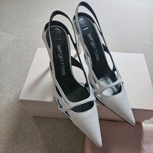 Sergio Rossi White Pumps - Twisted Cutout Design